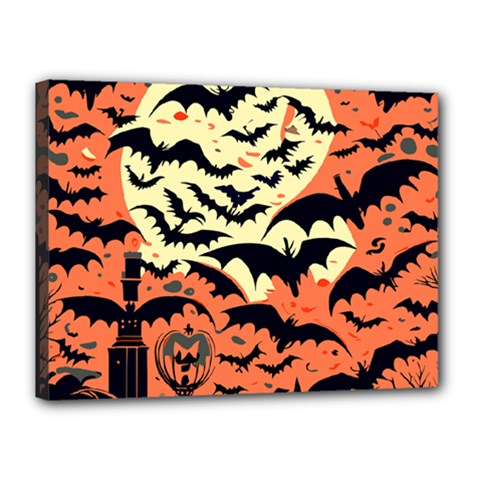 Bat Pattern Canvas 16  X 12  (stretched) by Valentinaart