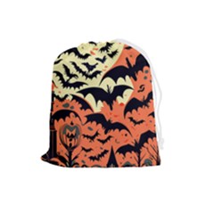 Bat Pattern Drawstring Pouch (large) by Valentinaart