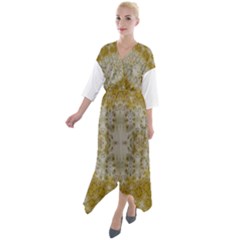 Surabi Durian Sukabumi Quarter Sleeve Wrap Front Maxi Dress by imanmulyana