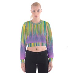 Background-colorful-texture-bright Cropped Sweatshirt by Cowasu