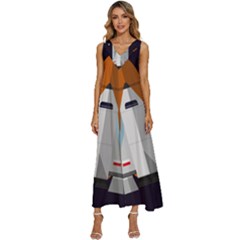 Rocket-space-universe-spaceship V-neck Sleeveless Loose Fit Overalls by Cowasu