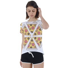 Pizza-slice-food-italian Short Sleeve Open Back T-shirt by Sarkoni