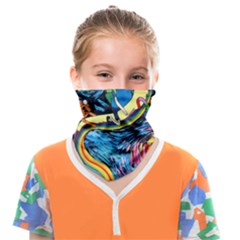 Cartoon Parody  Art Starry Night Van Gogh Face Covering Bandana (kids) by Sarkoni