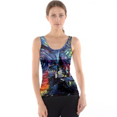 Castle Starry Night Print Van Gogh Parody Women s Basic Tank Top by Sarkoni