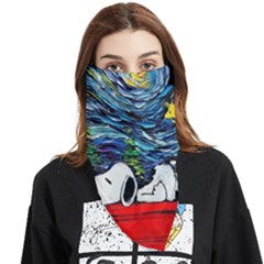 Dog Cartoon Vincent Van Gogh s Starry Night Parody Face Covering Bandana (triangle) by Sarkoni