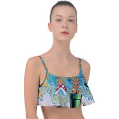 Game Starry Night Doctor Who Van Gogh Parody Frill Bikini Top by Sarkoni