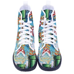 Game Starry Night Doctor Who Van Gogh Parody Men s High-top Canvas Sneakers by Sarkoni