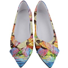 Cartoon Starry Night Art Van Gogh Parody Women s Bow Heels by Sarkoni