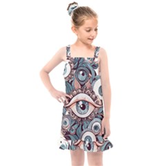 Eyes Pattern Kids  Overall Dress by Valentinaart