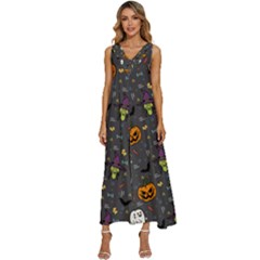 Halloween Pattern Bat V-neck Sleeveless Loose Fit Overalls by Bangk1t