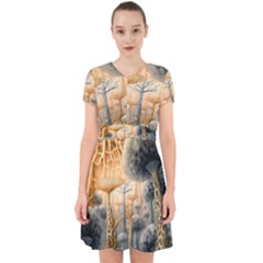 Garden Mushrooms Tree Flower Adorable In Chiffon Dress by Bangk1t