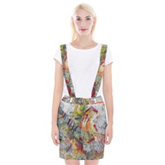 Abstract Background Pattern Braces Suspender Skirt by Bedest