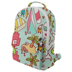 Summer Up Cute Doodle Flap Pocket Backpack (small) by Bedest