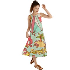 Summer Up Cute Doodle Summer Maxi Dress by Bedest