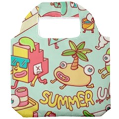 Summer Up Cute Doodle Foldable Grocery Recycle Bag by Bedest