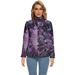Purple Peacock Women s Puffer Bubble Jacket Coat by Bedest