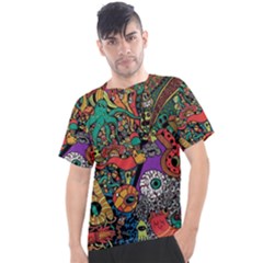 Cute Cartoon Doodle Men s Sport Top by Bedest