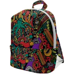 Cute Cartoon Doodle Zip Up Backpack by Bedest