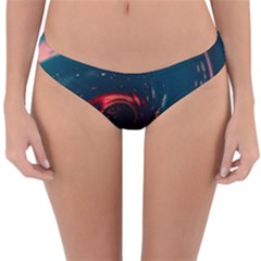 Fluid Swirl Spiral Twist Liquid Abstract Pattern Reversible Hipster Bikini Bottoms by Ravend