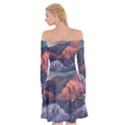 Adventure Psychedelic Mountain Off Shoulder Skater Dress View2