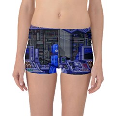 Blue Computer Monitor With Chair Game Digital Art Boyleg Bikini Bottoms by Bedest