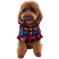 Psychedelic Digital Art Colorful Flower Abstract Multi Colored Dog Coat by Bedest