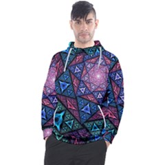 Purple Psychedelic Art Pattern Mosaic Design Fractal Art Men s Pullover Hoodie by Bedest