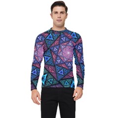 Purple Psychedelic Art Pattern Mosaic Design Fractal Art Men s Long Sleeve Rash Guard by Bedest