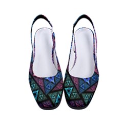 Purple Psychedelic Art Pattern Mosaic Design Fractal Art Women s Classic Slingback Heels by Bedest