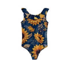 Flower Pattern Spring Kids  Frill Swimsuit by Bedest