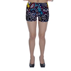Multicolored Abstract Painting Colorful Skinny Shorts by Grandong