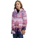 Aesthetic Landscape Vintage Cartoon Kids  Hooded Longline Puffer Jacket View3