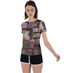 Library Aesthetic Back Circle Cutout Sports T-shirt by Sarkoni