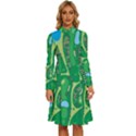 Golf Course Par Golf Course Green Long Sleeve Shirt Collar A-Line Dress View1