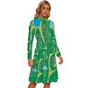Golf Course Par Golf Course Green Long Sleeve Shirt Collar A-Line Dress View3