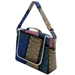 Jeans, Background, Color, Desenho, Shapes, Texture Box Up Messenger Bag by nateshop