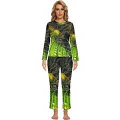 Machine Technology Circuit Electronic Computer Technics Detail Psychedelic Abstract Pattern Womens  Long Sleeve Lightweight Pajamas Set by Sarkoni