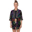 Trippy Dark Psychedelic Open Front Chiffon Kimono View1