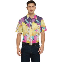 Watercolors Flowers Men s Short Sleeve Pocket Shirt  by LalyLauraFLM
