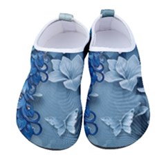 Chinese Style 3d Embossed Blue Peacock Oil Painting Men s Sock-style Water Shoes by Grandong