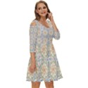 Ornaments Style Pattern Shoulder Cut Out Zip Up Dress View3