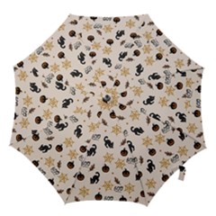 Cat Halloween Pattern Hook Handle Umbrellas (small) by Ndabl3x