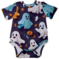 Ghost Pumpkin Scary Baby Short Sleeve Bodysuit by Ndabl3x