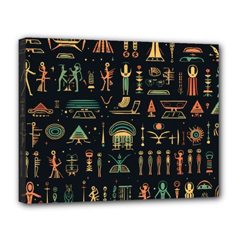 Hieroglyphs Space Canvas 14  X 11  (stretched) by Ndabl3x