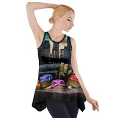 Teenage Mutant Ninja Turtles Leonardo Raphael Michelangelo Donatello Side Drop Tank Tunic by Sarkoni