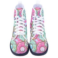 Donut Pattern Texture Colorful Sweet Women s High-top Canvas Sneakers by Grandong