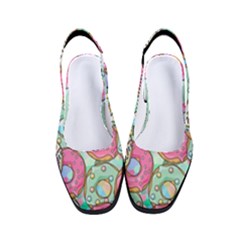Donut Pattern Texture Colorful Sweet Women s Classic Slingback Heels by Grandong