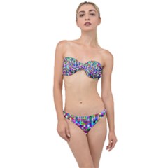 Texture Colorful Abstract Pattern Classic Bandeau Bikini Set by Grandong