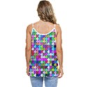 Texture Colorful Abstract Pattern Casual Spaghetti Strap Chiffon Top View4