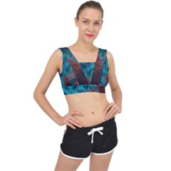 Spiral Abstract Pattern Abstract V-back Sports Bra by Grandong